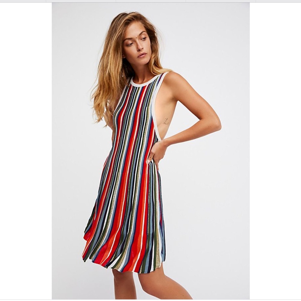 Free People Rainbow Dragon Mini Dress